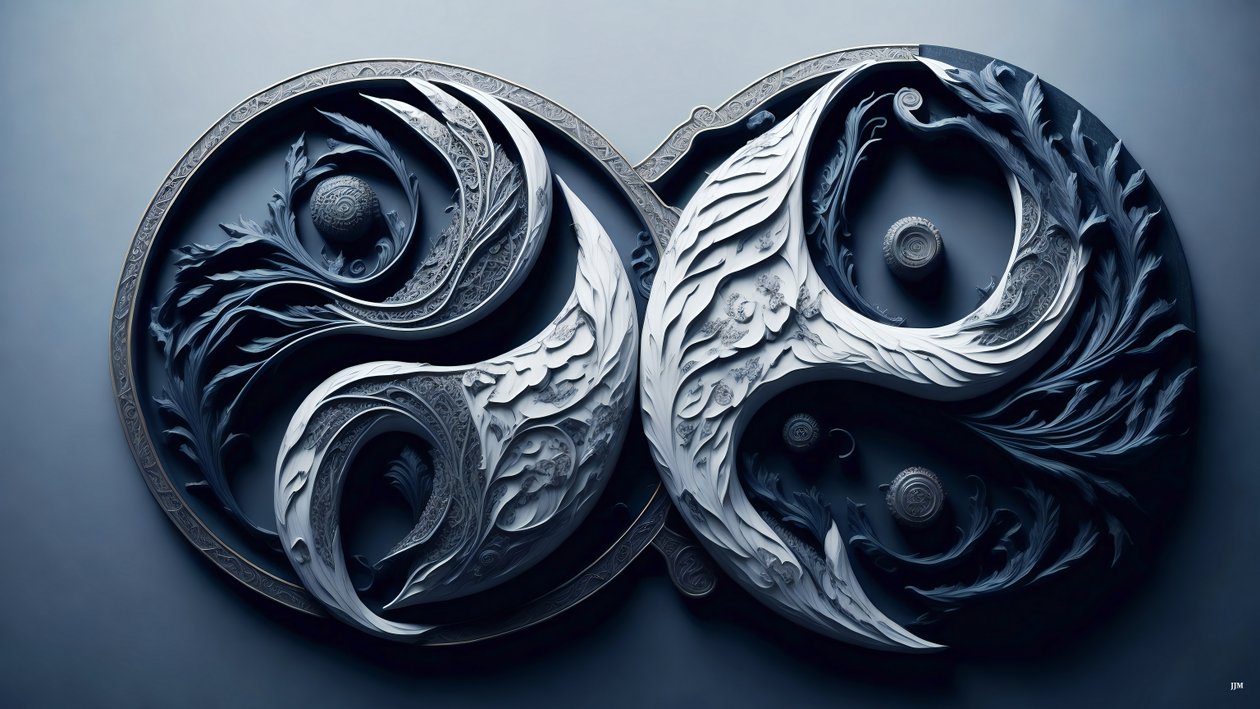 Encaustic Feng Shui Concept of Yin and Yang 05 by Josef Johann Michel