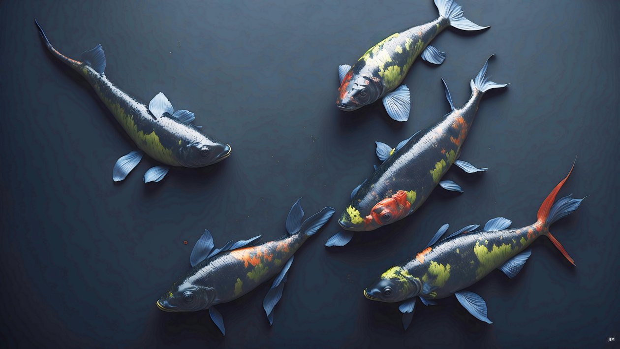 Koi Carp Fish Rainbow by Josef Johann Michel