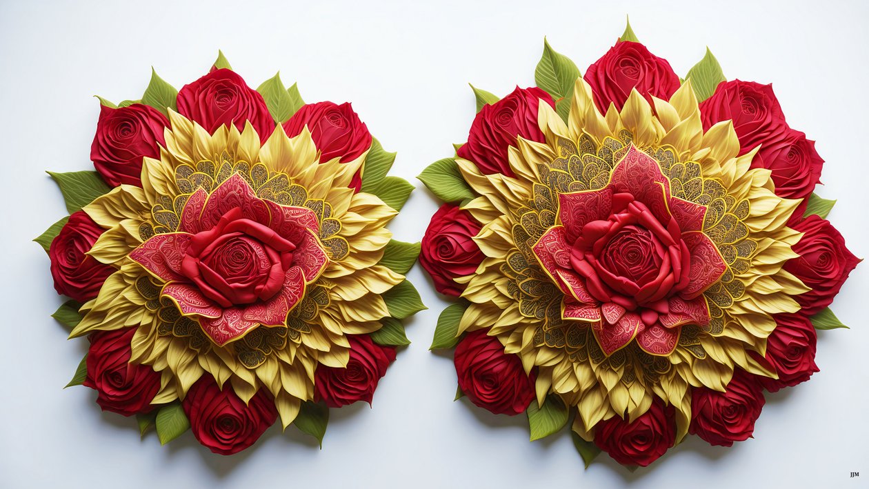 Mandala: Rose-Flower Elements 02 by Josef Johann Michel