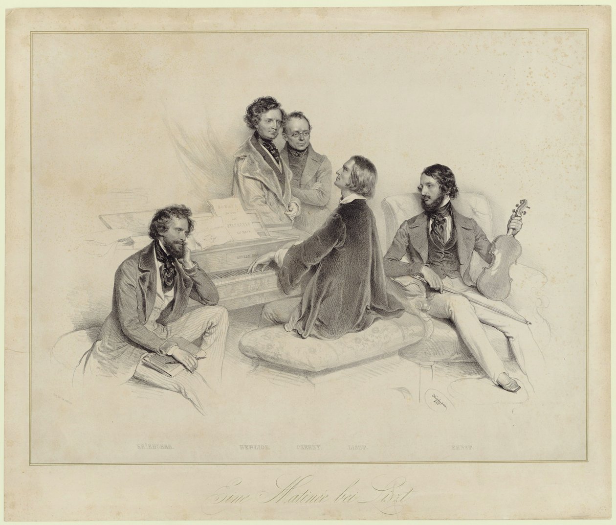 A Morning with Franz Liszt by Josef Kriehuber