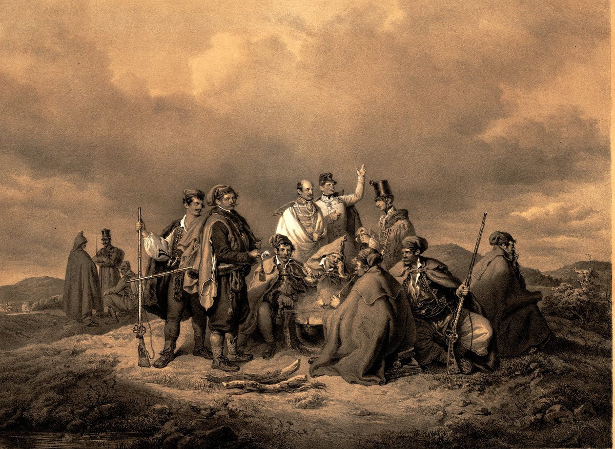 Bivouac Kriehuber Litho by Josef Kriehuber
