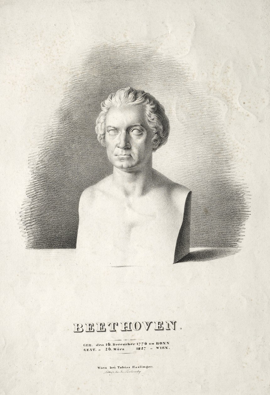 Bust of Ludwig van Beethoven by Josef Kriehuber