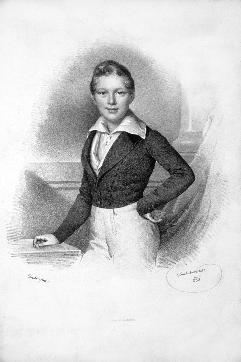 Franz Josef I. 1838 Lithograph by Josef Kriehuber