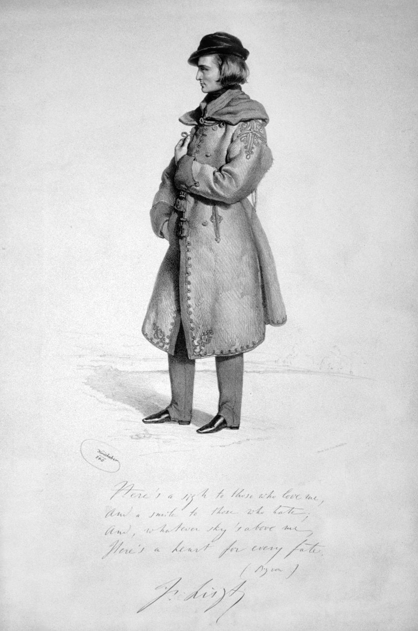 Franz Liszt 1840 by Josef Kriehuber
