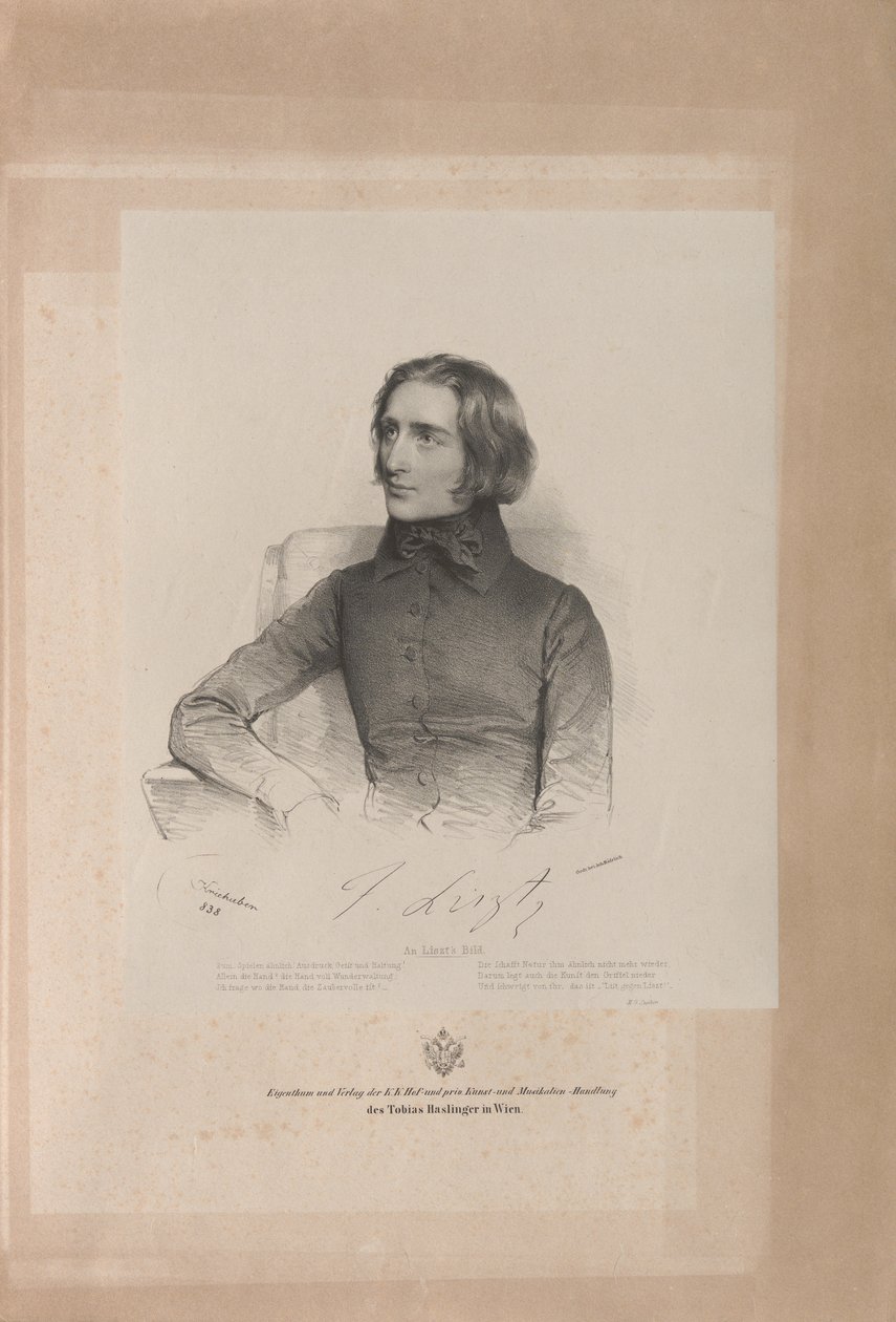 Portrait of Franz Liszt by Josef Kriehuber