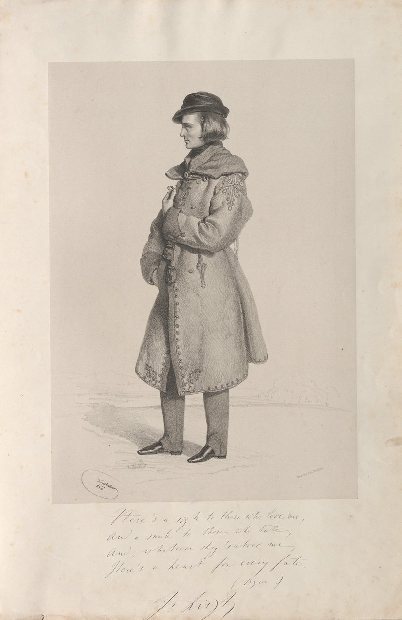 Portrait of Franz Liszt, 1840 by Josef Kriehuber
