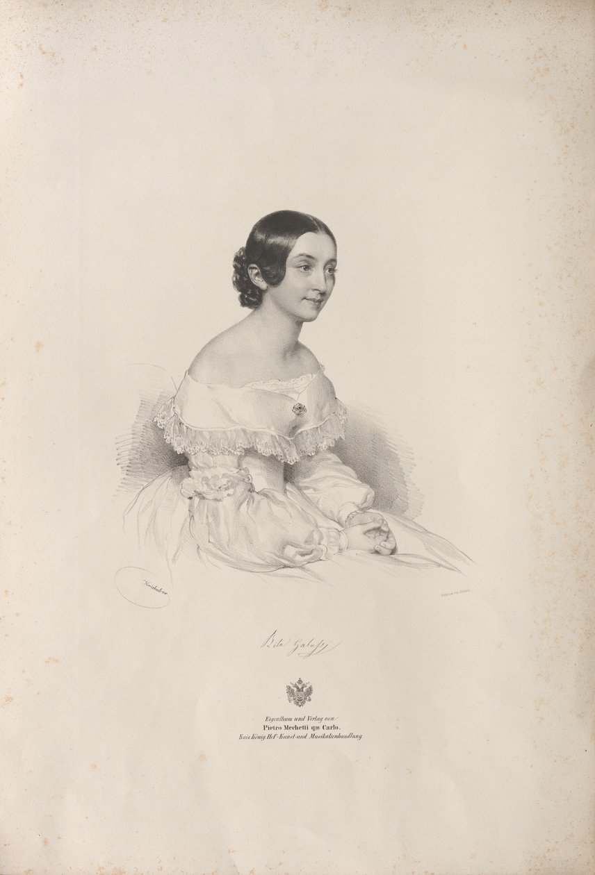 Portrait of the Opera Singer Rita Gabussi by Josef Kriehuber