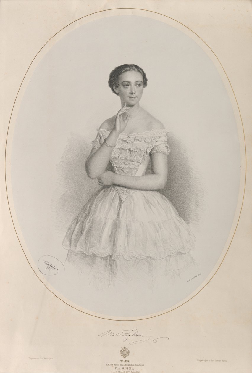 Portrait of the ballerina Marie Taglioni by Josef Kriehuber