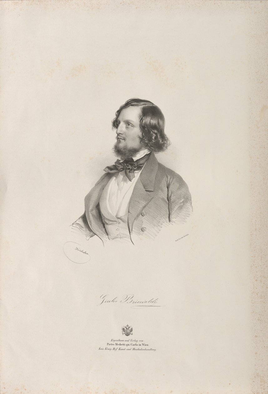 Portrait of the Flutist and Composer Giulio Briccialdi by Josef Kriehuber