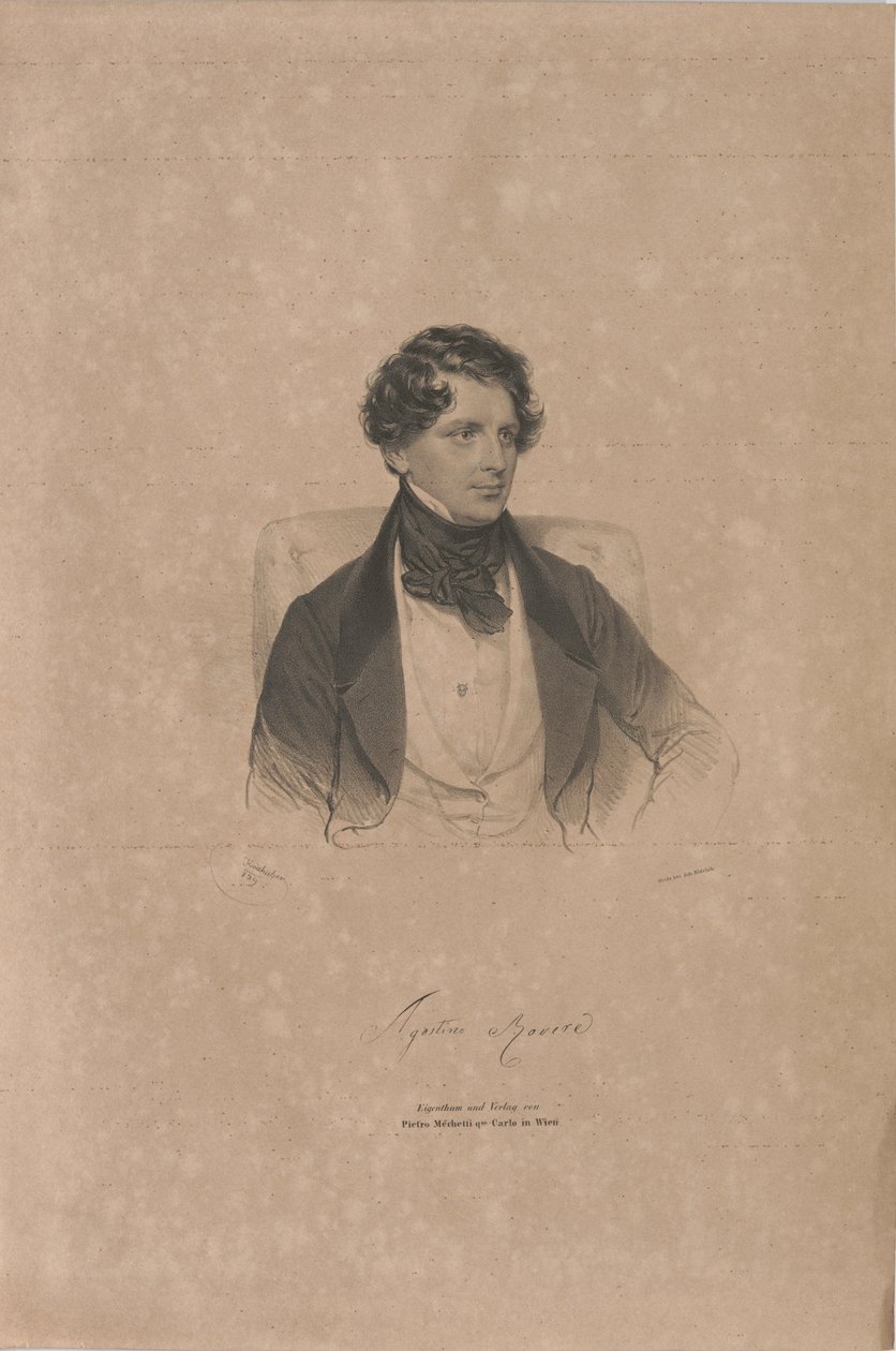 Portrait of the Opera Singer Agostino Rovere 1804-1865, 1839 by Josef Kriehuber