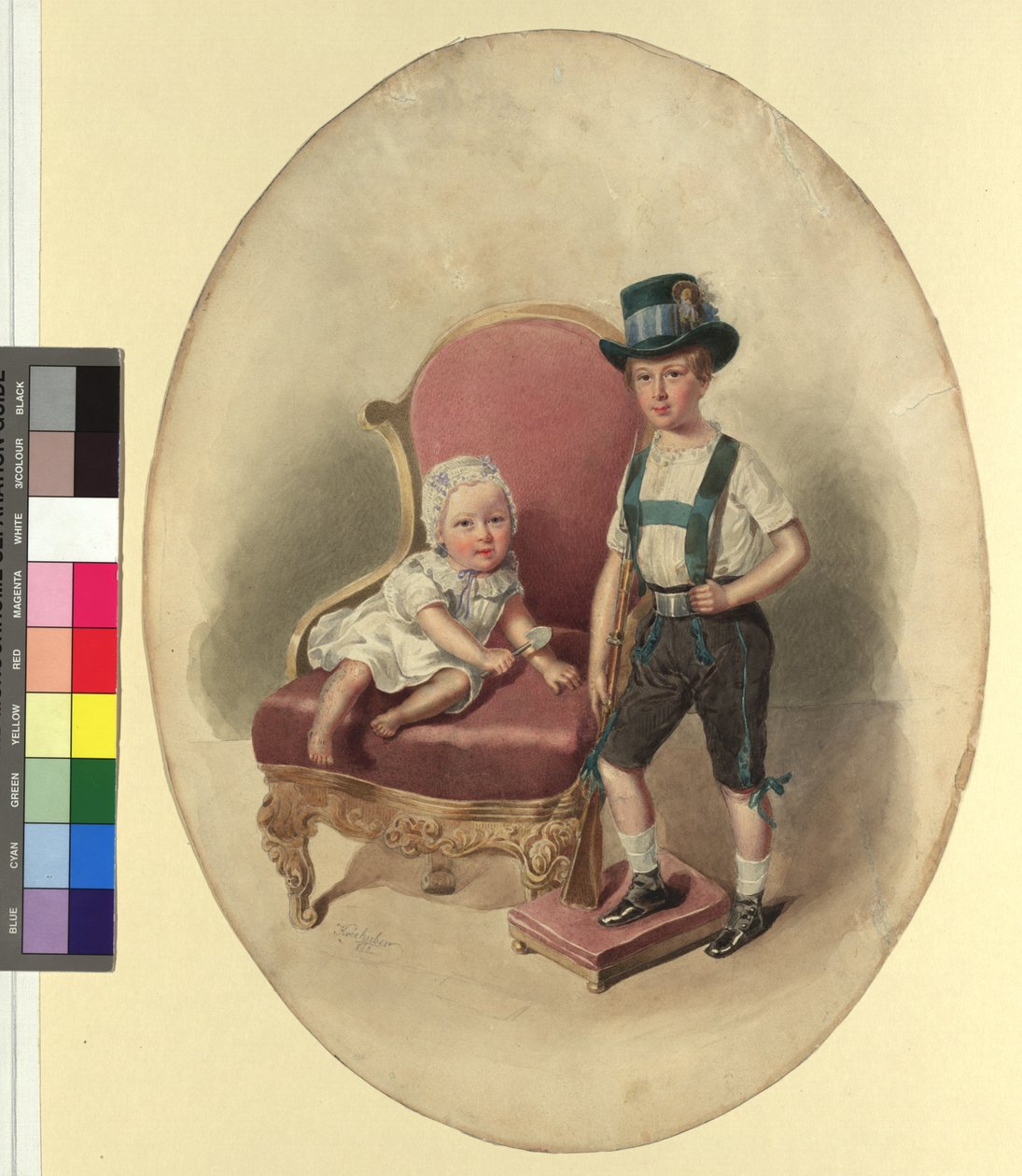 Two Children, Probably from the Imperial House by Josef Kriehuber