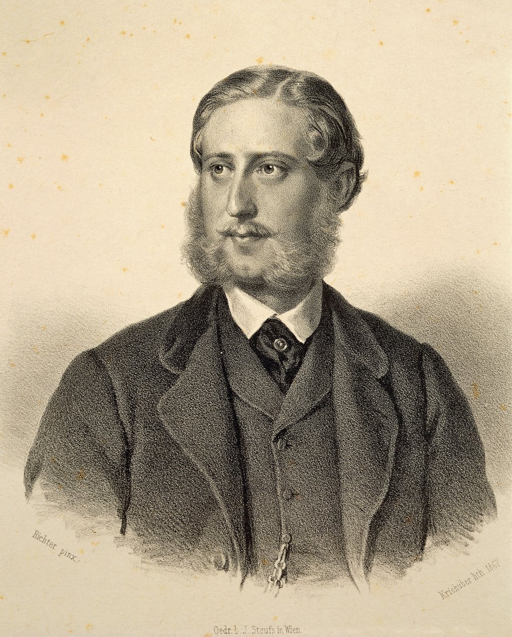 Portrait of Ferdinand Bonaventura, Prince Kinsky (1834-1904) by Josef Nikolaus Kriehuber