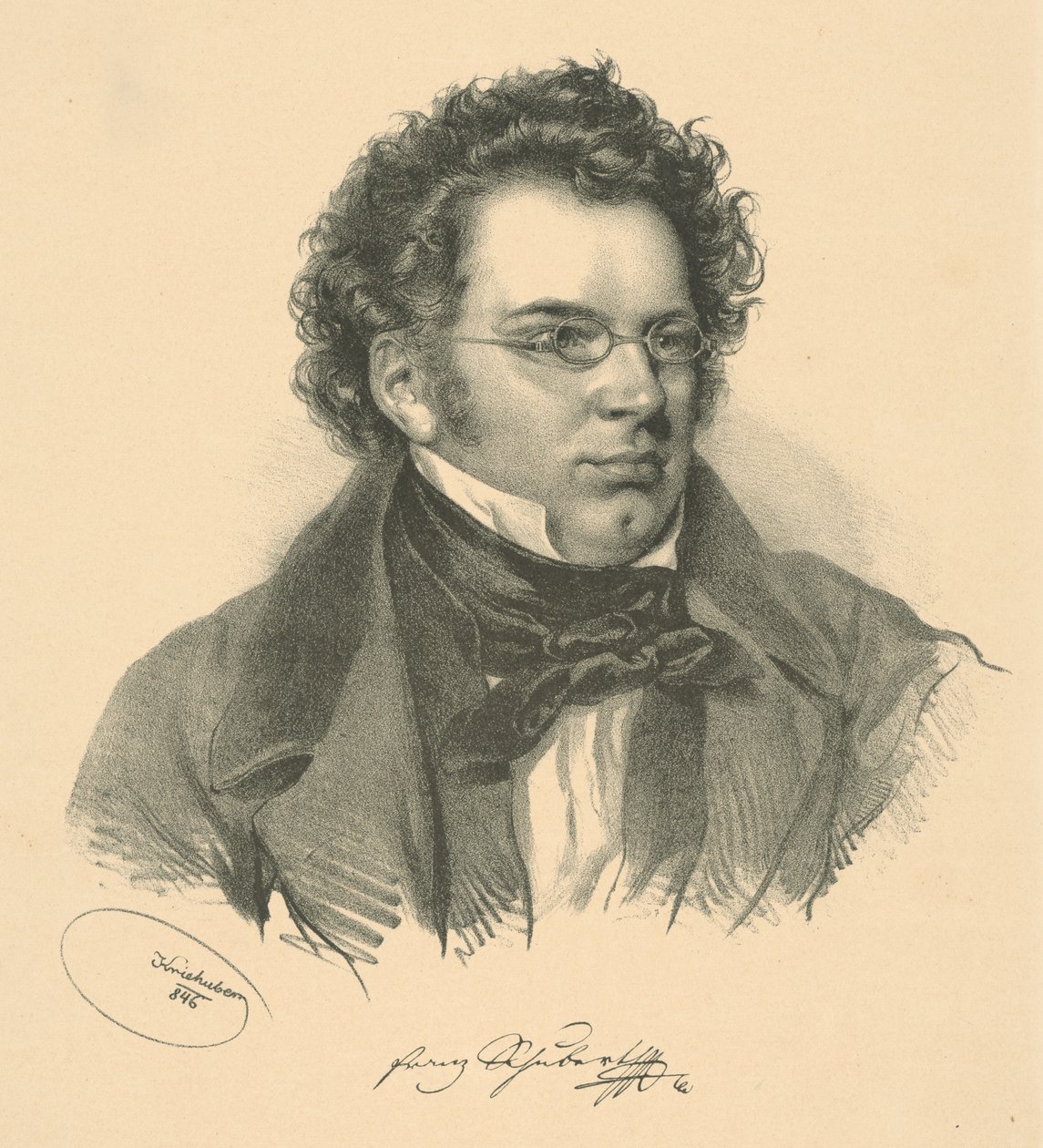 Portrait of Franz Schubert 1797-1828 by Josef Nikolaus Kriehuber