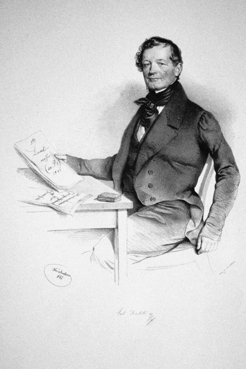 Portrait of the Composer Anton Diabelli, 1841 by Josef Nikolaus Kriehuber
