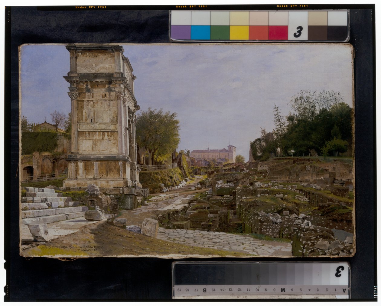 The Roman Forum With The Arch of Titus and The Colosseum by Josef Theodor Hansen