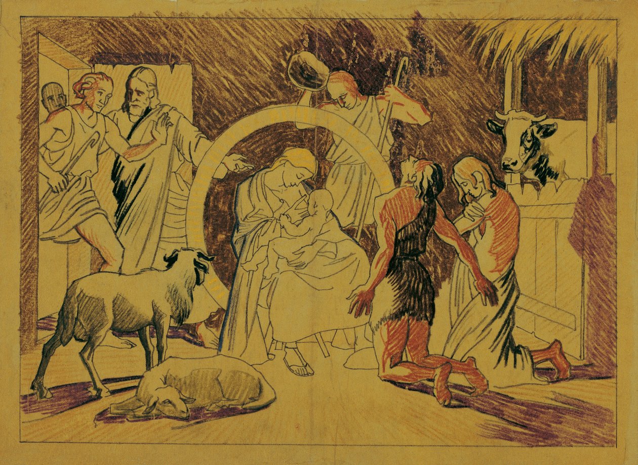 Holy Family with Shepherds by Josef Wawra