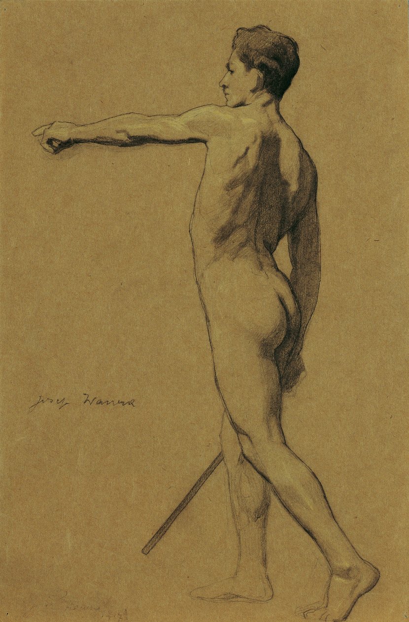 Standing Male Nude by Josef Wawra