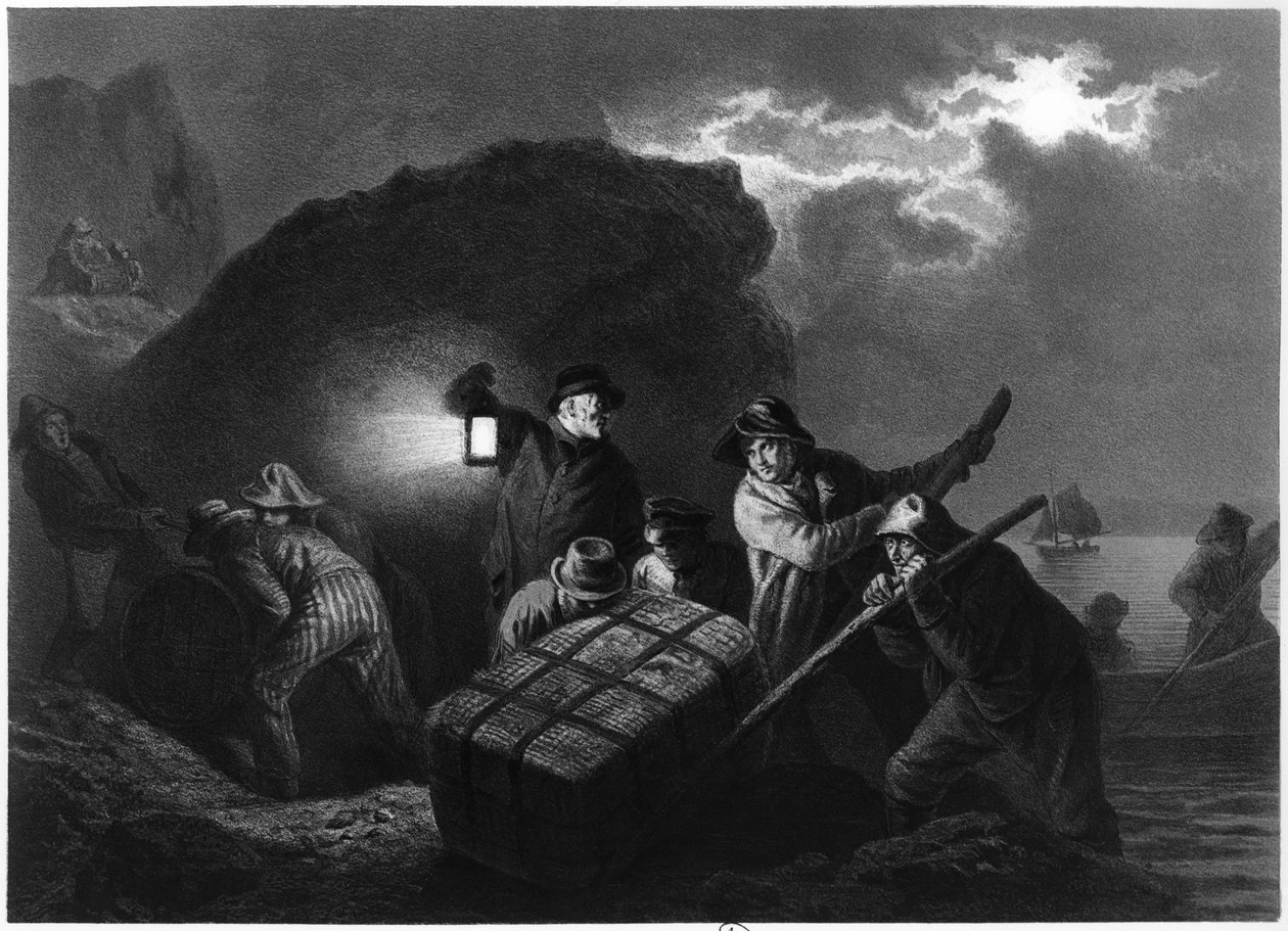 Smugglers on the Eastern Coast of Sweden by Josef Wilhelm Wallander