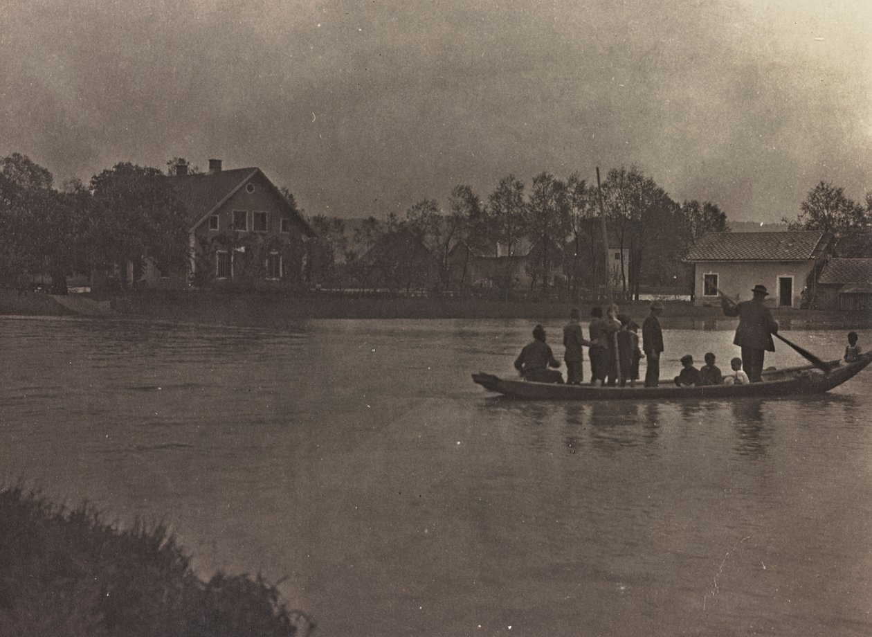 Boat on the river Drava by Josef Zohles