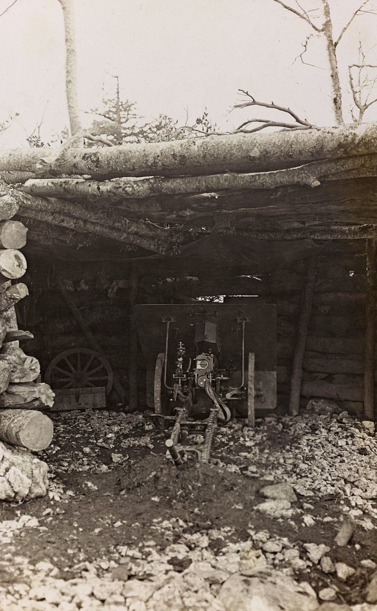 Shack with cannon (b/w photo) by Josef Zohles