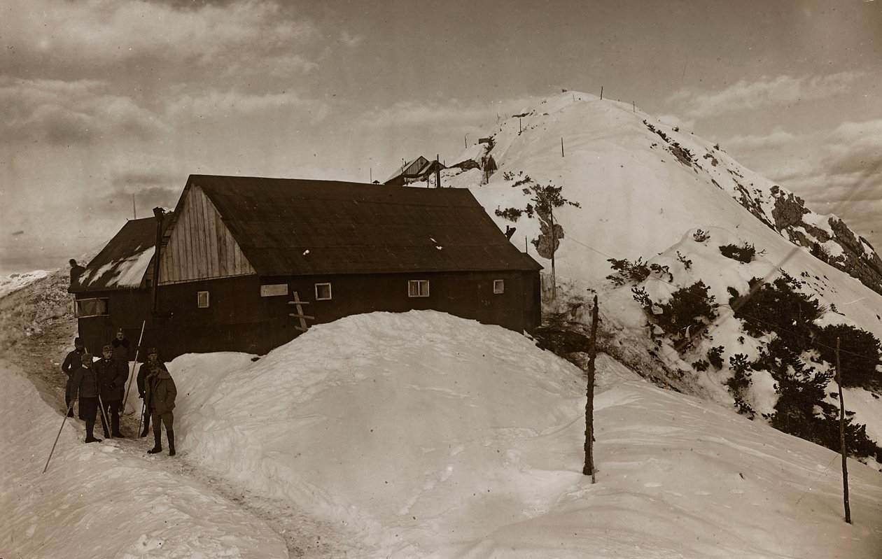 Album: My World War Memories of the South-Western Front in Carinthia, Italy, Trentino-Alto Adige 31/03/1915-12/11/1918: Military Barrack (b/w photo) by Josef Zohles