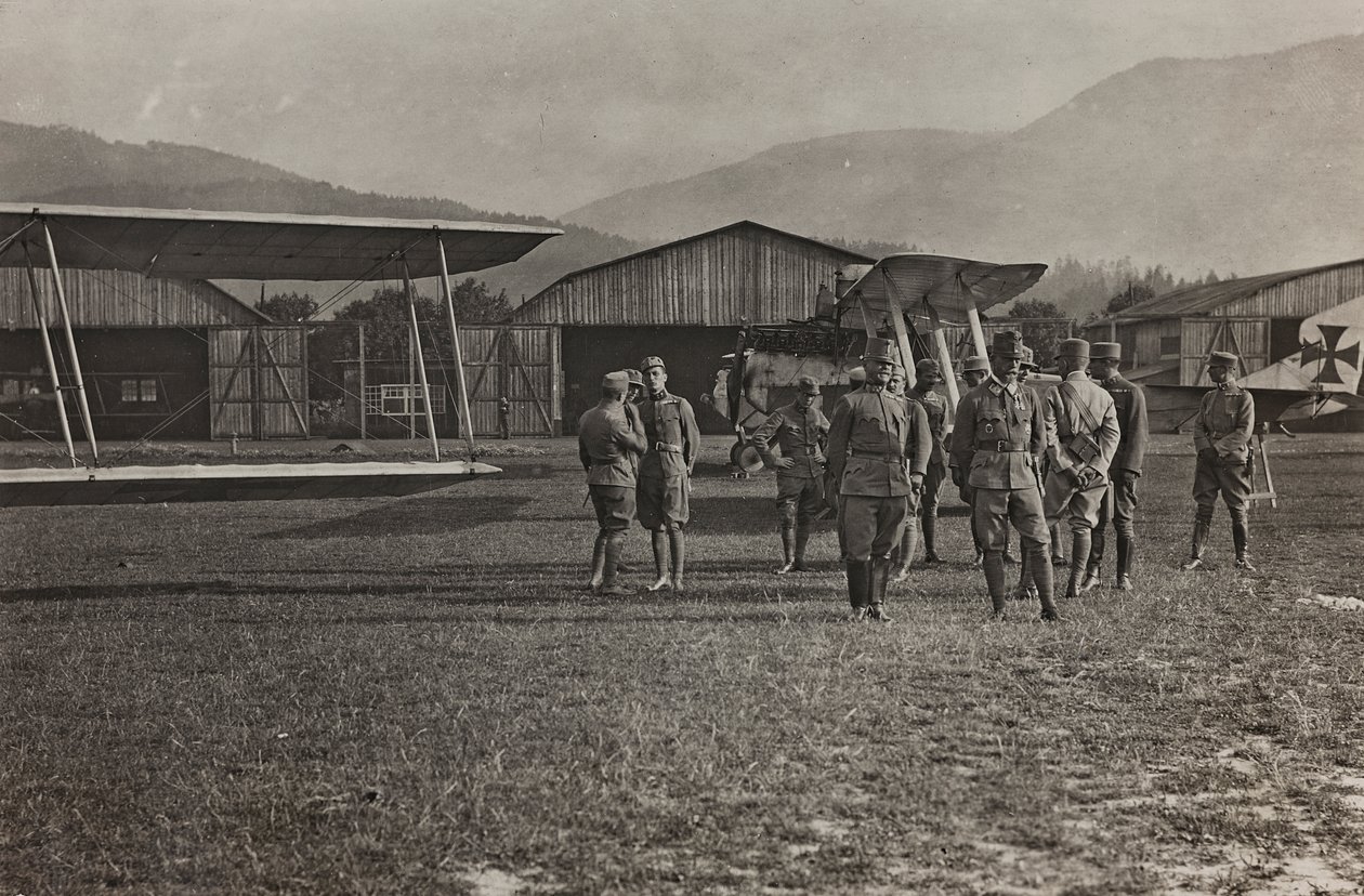 Album: My World War Memories of the South-Western Front in Carinthia, Italy, Trentino-Alto Adige 31/03/1915-12/11/1918: Airfield (b/w photo) by Josef Zohles