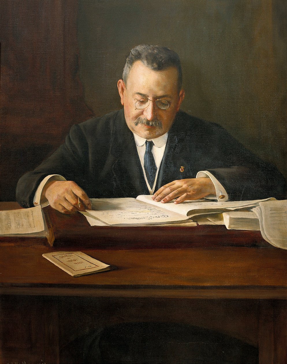 Portrait of Enric Prat de la Riba (1870-1917), Catalan Nationalist Politician by Josep Maria Marquès i Puig
