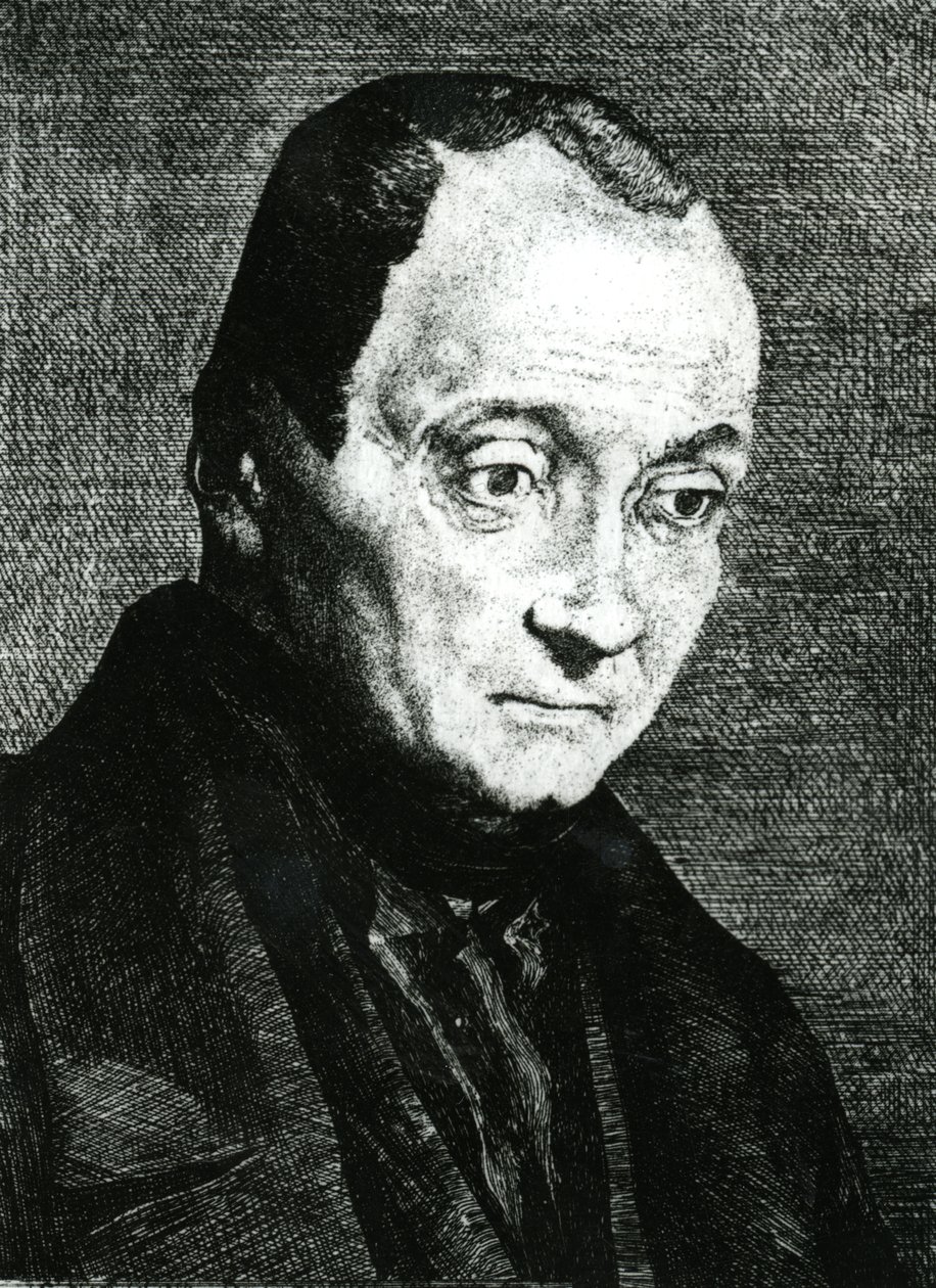 Auguste Comte, Etched by Felix Bracquemond by Joseph Benoit Guichard