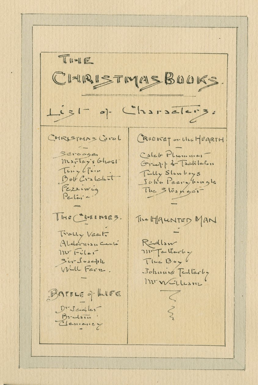 List of Characters, c.1920s by Joseph Clayton Clarke
