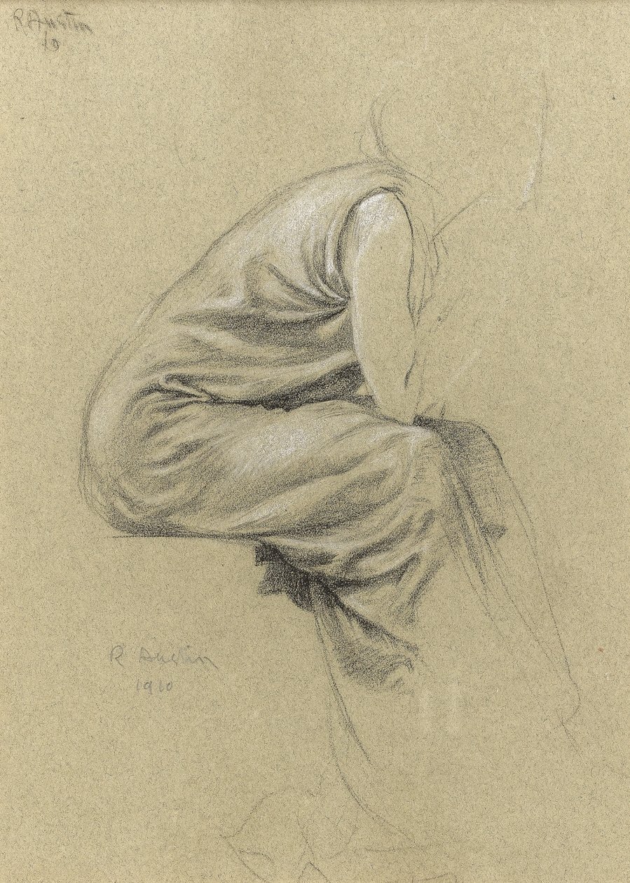 Profile Study of a Seated Figure by Joseph Edward Southall
