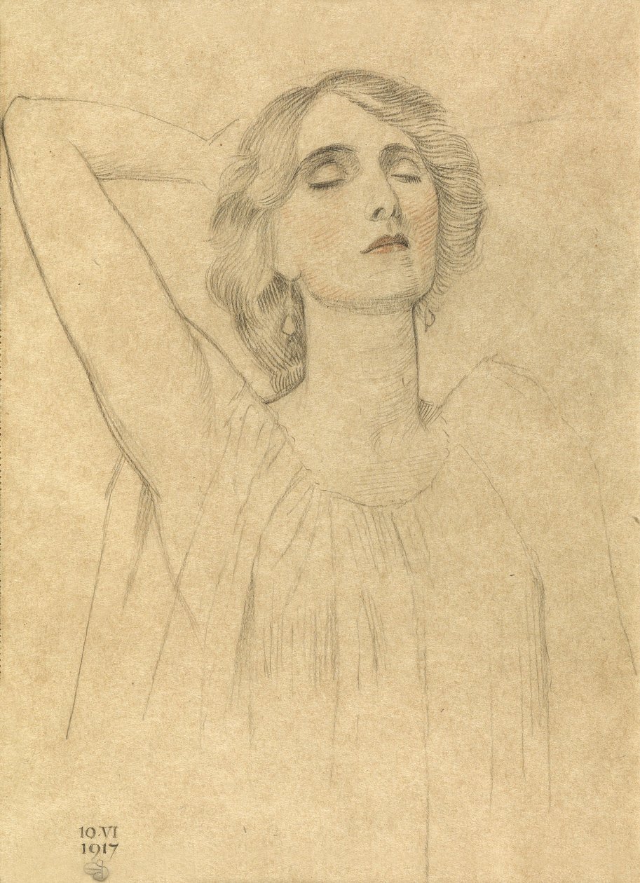 Sketch of a woman by Joseph Edward Southall