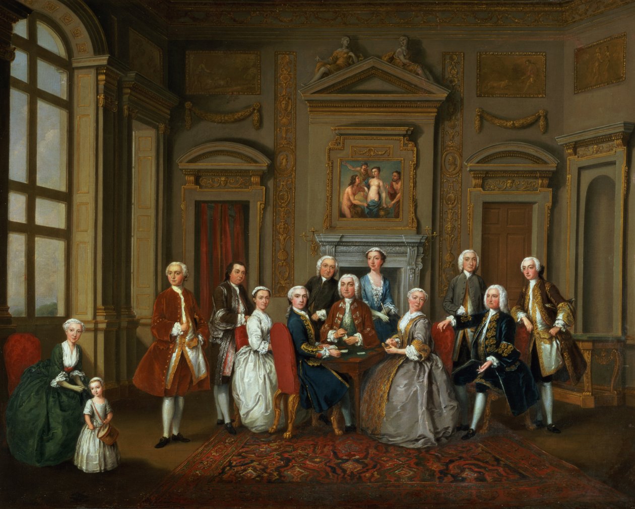 A Family in a Palladian Interior (The Tylney Group) by Joseph Francis Nollekens