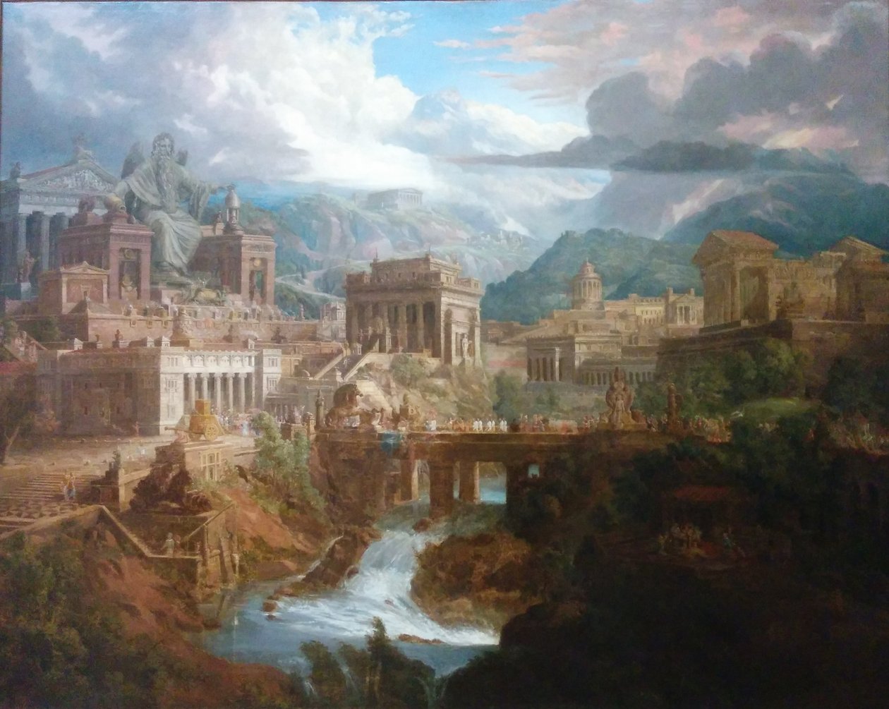 Colossal statue of Zeus in the ancient Greek city of Lebadeia by Joseph Michael Gandy