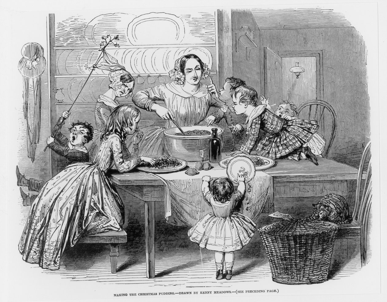 Making the Christmas Pudding, 1848 by Joseph Kenny Meadows