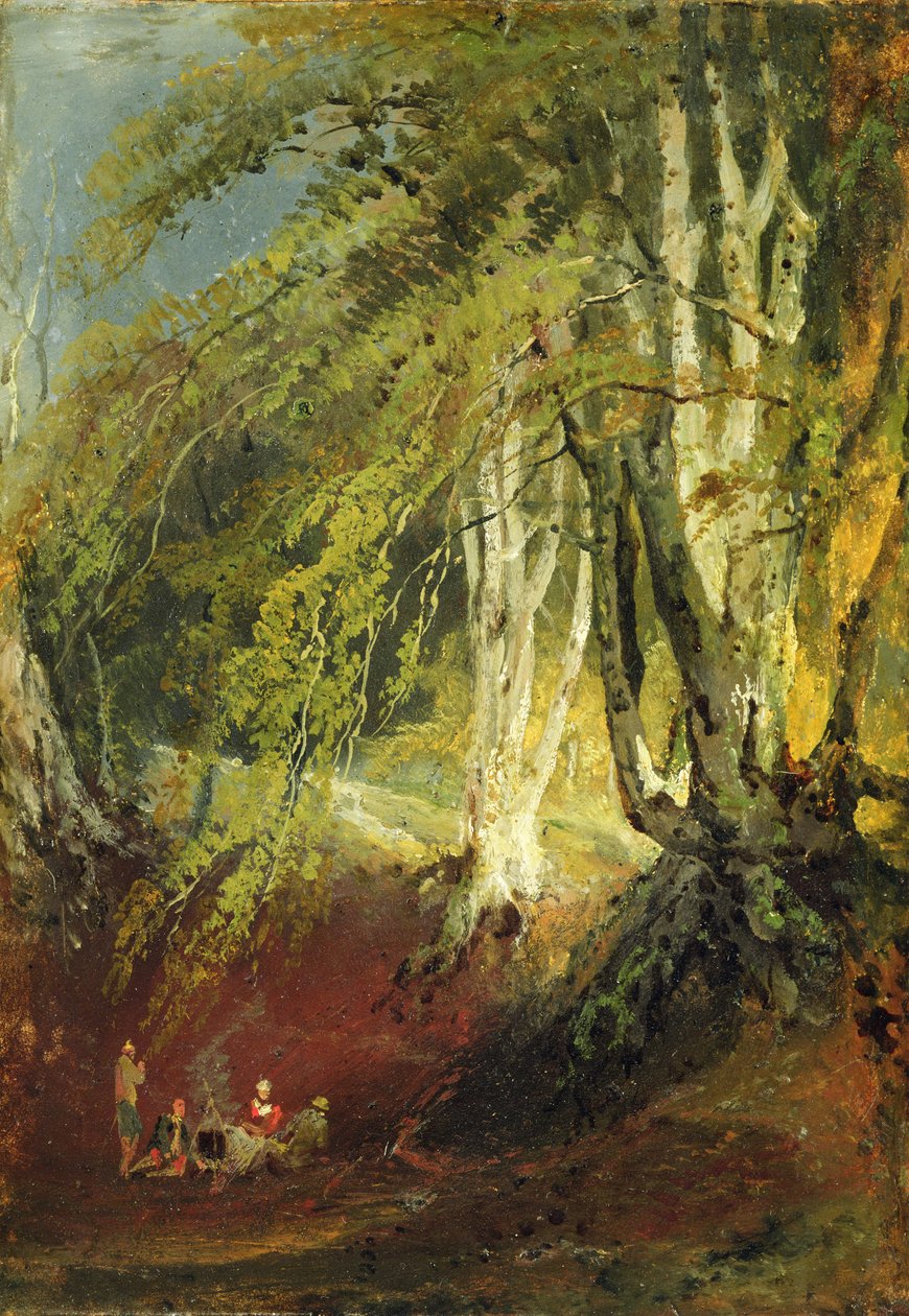 A Beech Wood with Gypsies Seated Round a Campfire, c.1799-1801 by Joseph Mallord William Turner