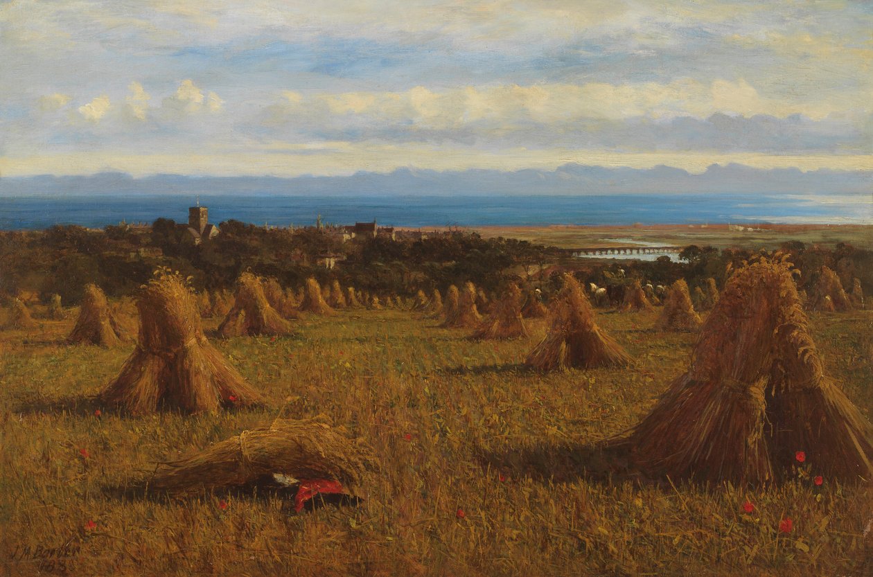 Cornstooks, Berwick Beyond, 1888 by Joseph Moseley Barber