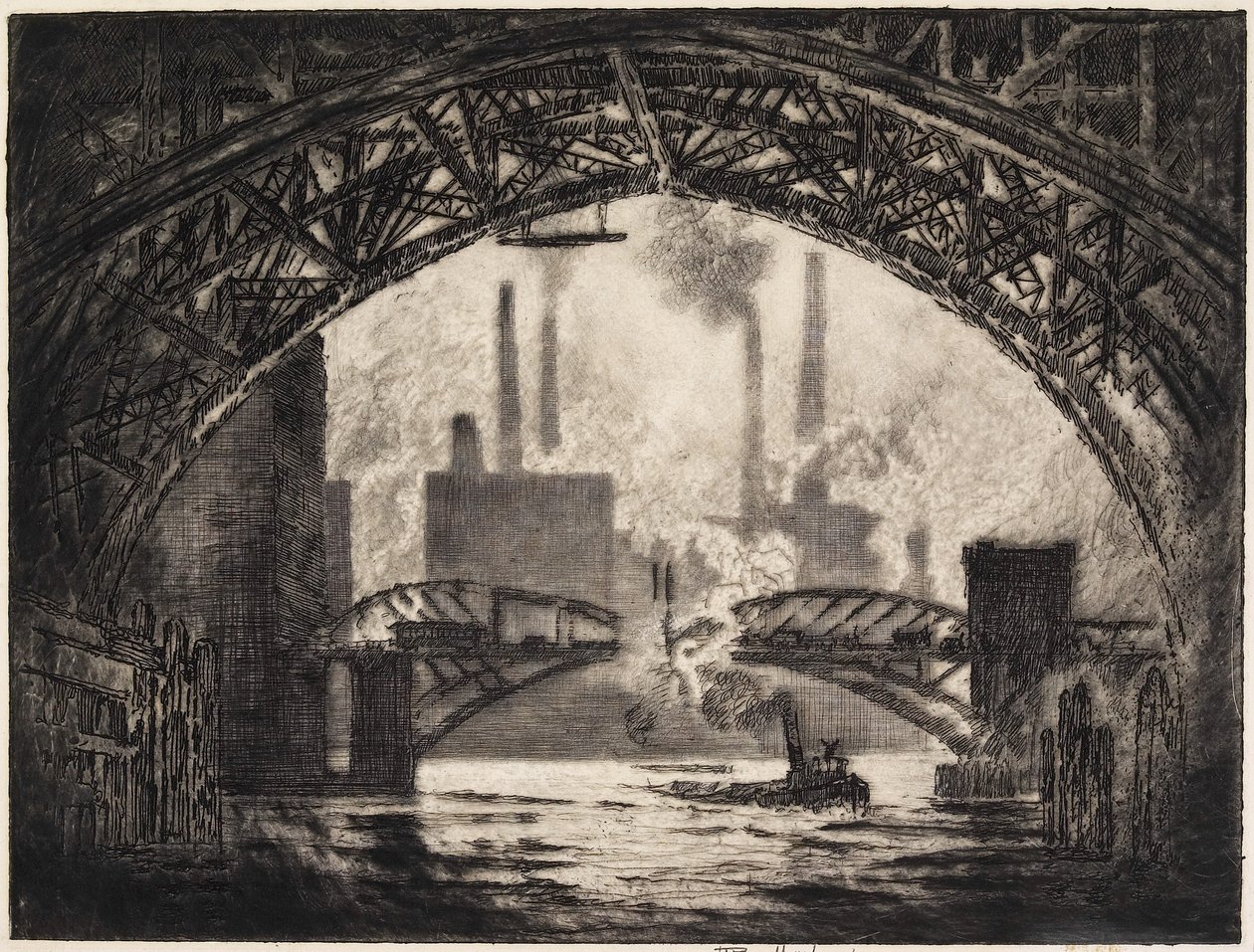 Under the Bridges, Chicago by Joseph Pennell