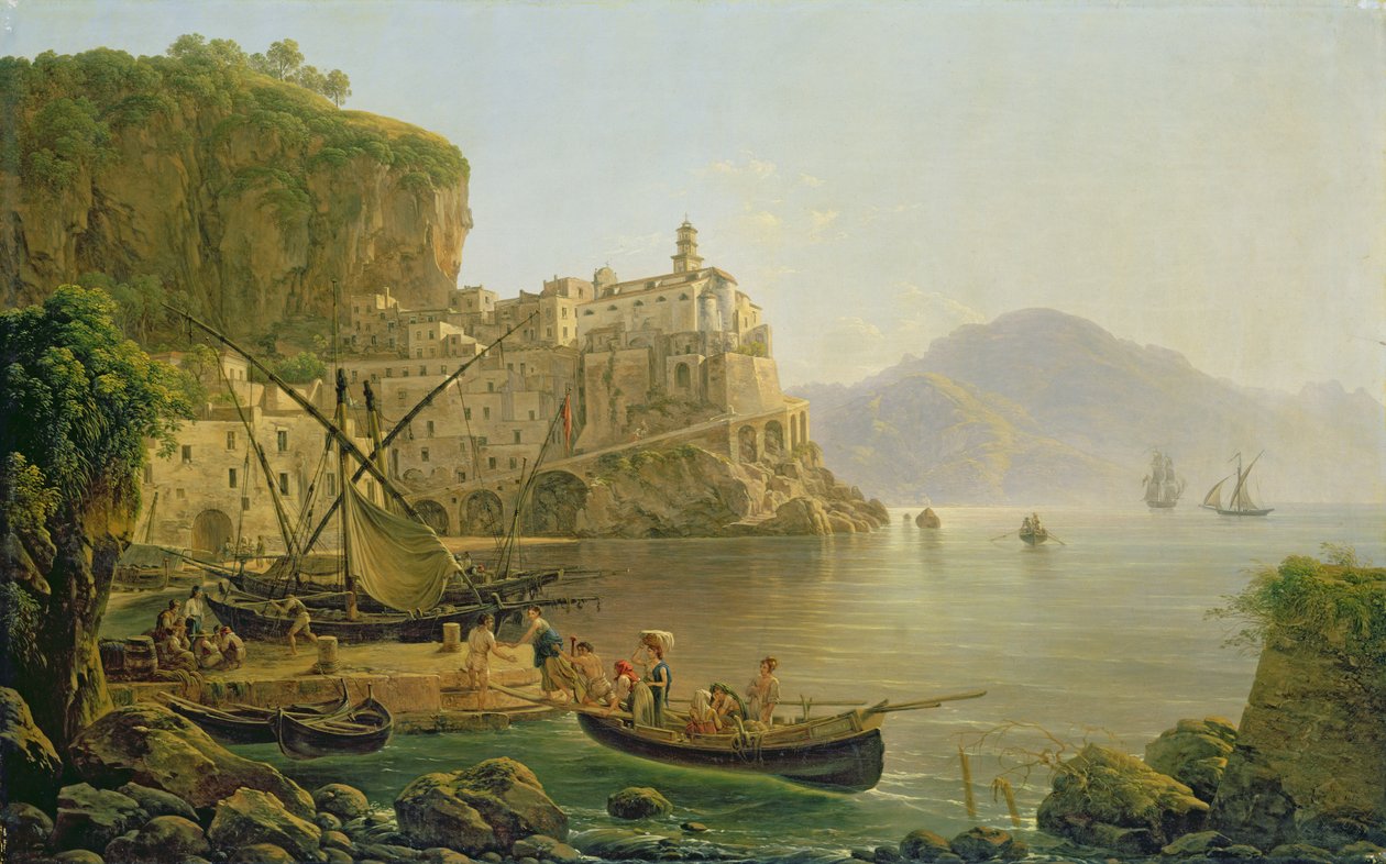 View Towards Atrani on the Amalfi, 1817 by Joseph Rebell