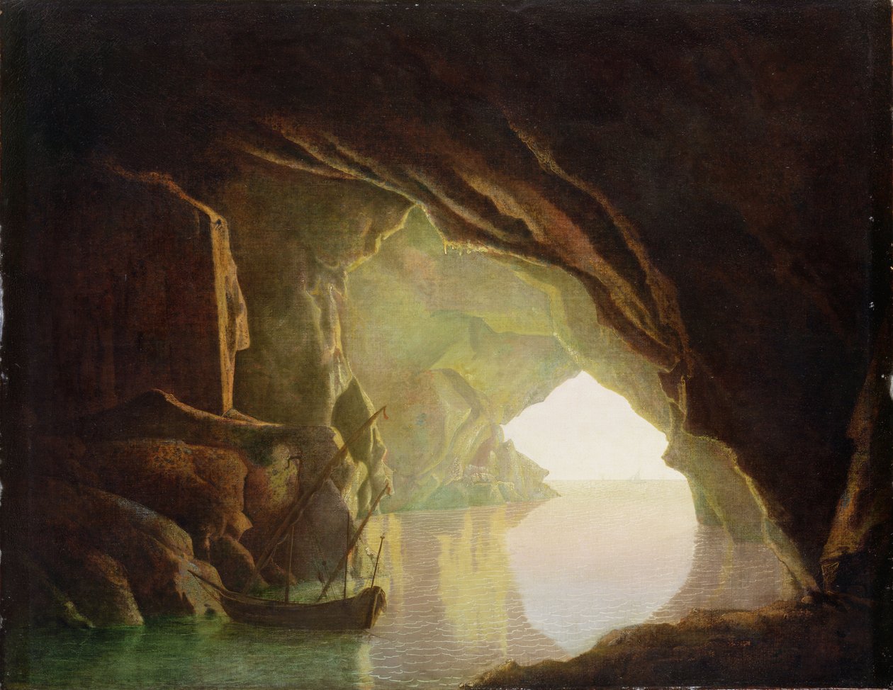 A Grotto in the Gulf of Salerno, Sunset, c.1780-1 by Joseph Wright of Derby