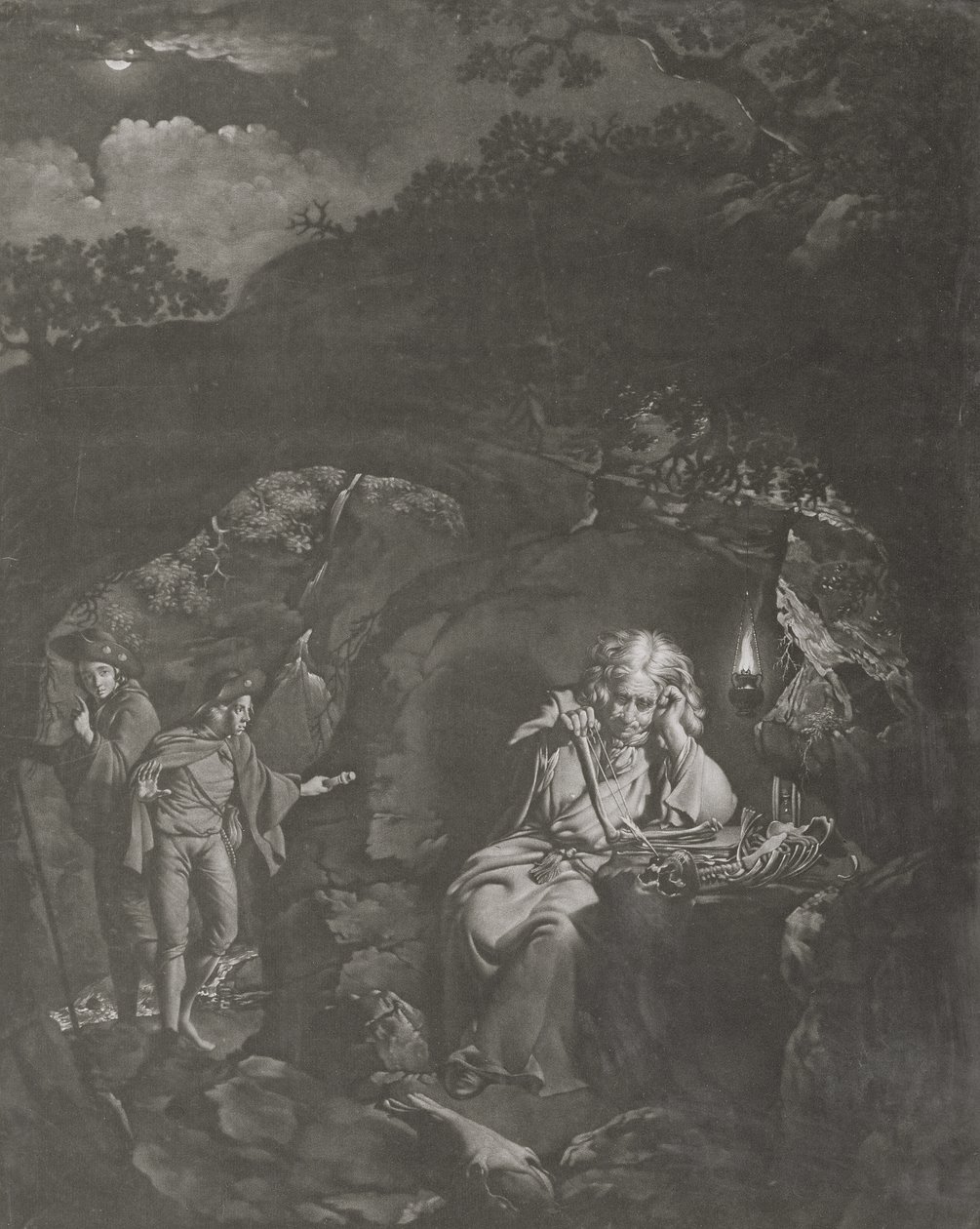 A Philosopher by Lamplight (engraved by William Pether) by Joseph Wright of Derby