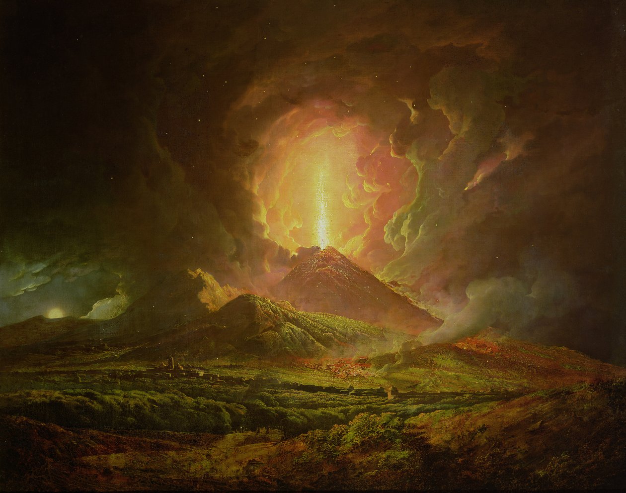 An Eruption of Vesuvius, Seen from Portici by Joseph Wright of Derby