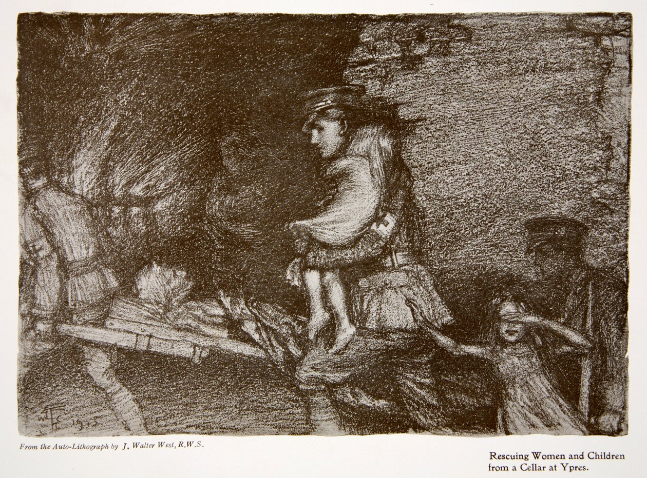 Rescuing Women and Children from a Cellar at Ypres, from 