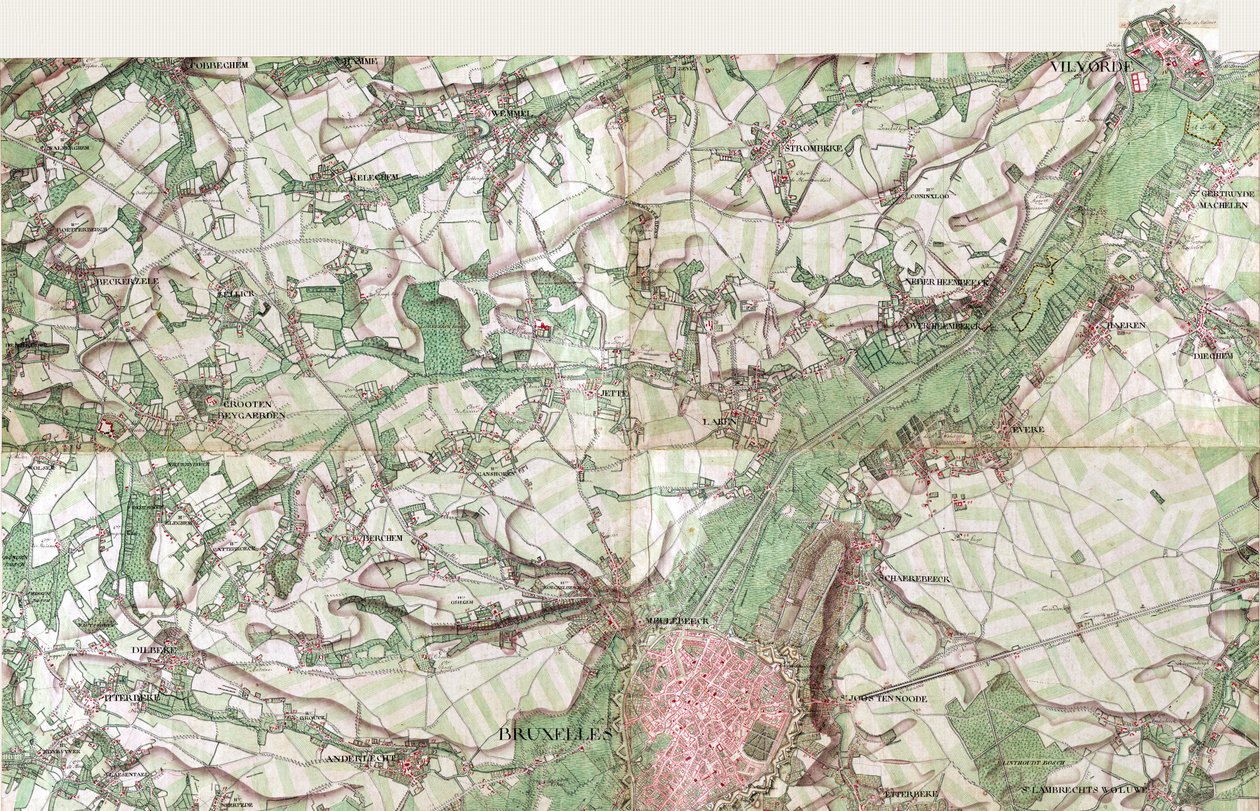 Map of Brussels by Joseph de Ferraris