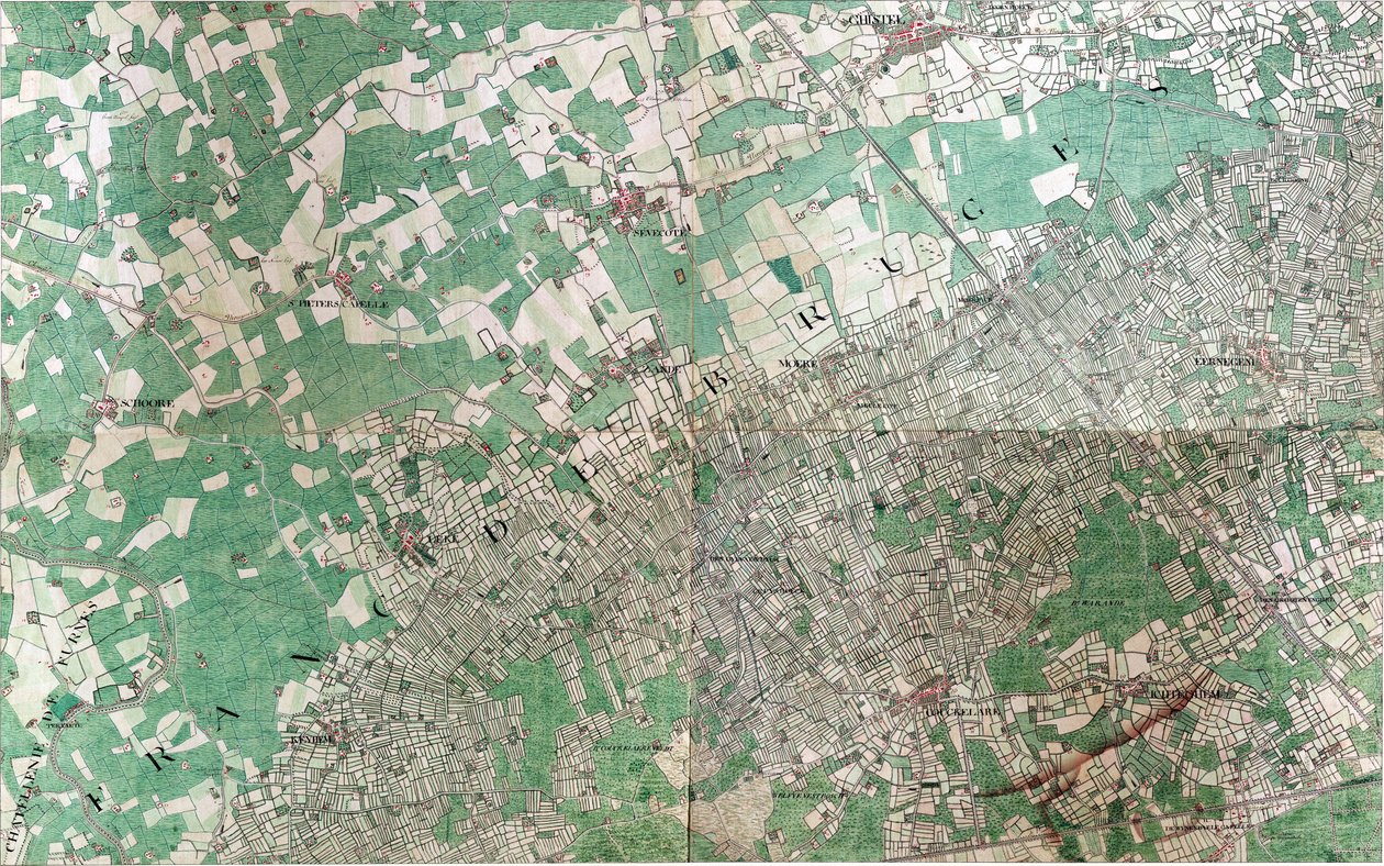 Map of Ghistel - Gistel by Joseph de Ferraris