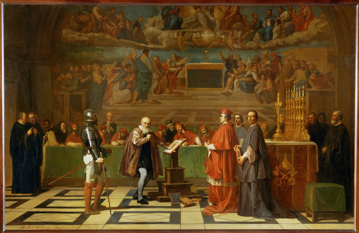 Galileo Galilei Before the Holy Office in the Vatican by Joseph-Nicolas Robert-Fleury