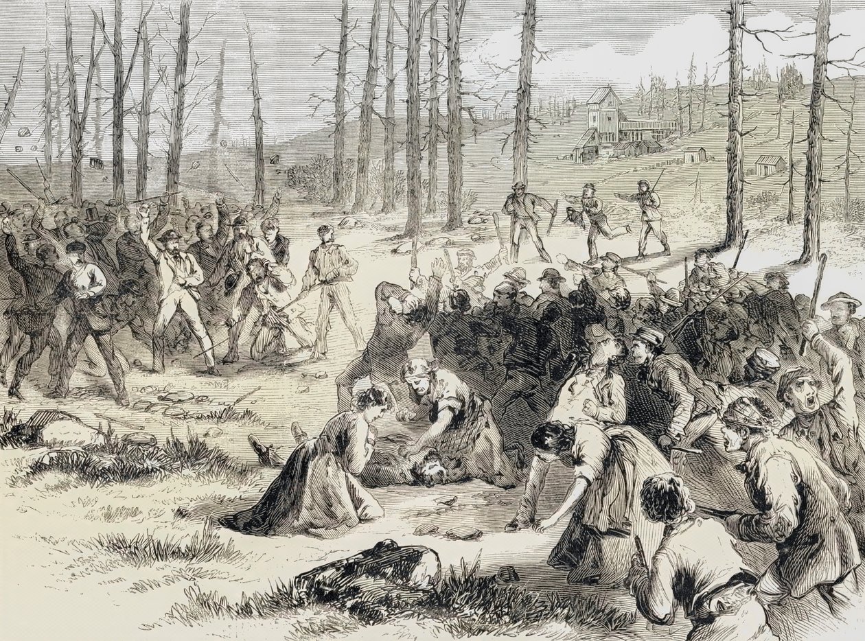 The Coal Riots in Scranton, Pennsylvania, USA by Joseph (after) Becker