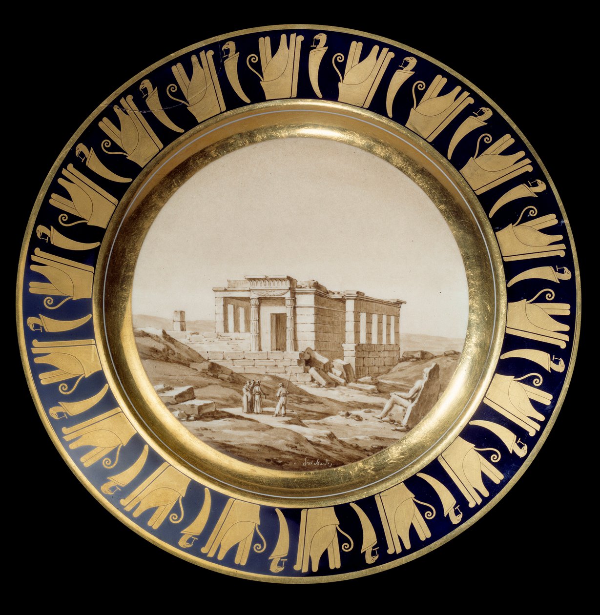 Ruins of one of the temples of the elephantine island by Joseph (after) Swebach Desfontaines
