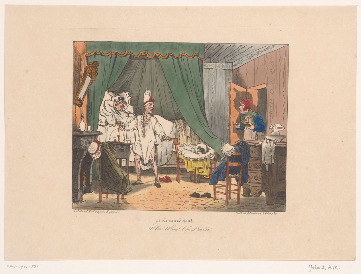 Hotelkeeper Sends Lady and Gentleman Out of Room (Inconveniences) by Joseph Ambroise Jobard