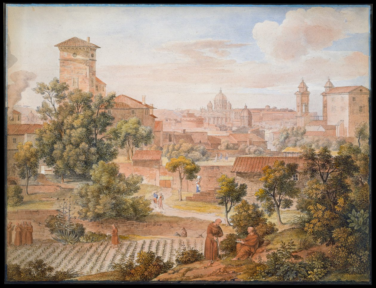View from the Monastery of St. Isidore to St. Peter in Rome by Joseph Anton Koch