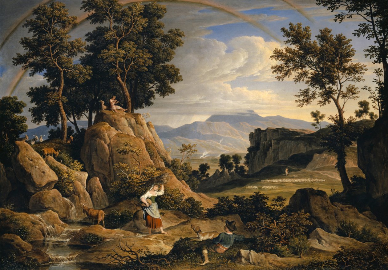 Landscape near Olevano with Rainbow, 1823-24 by Joseph Anton Koch